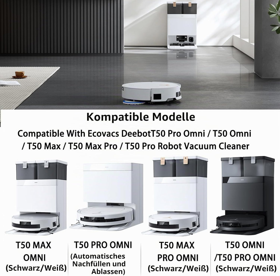 17 Stück Zubehör für Ecovacs DEEBOT T50 Pro Omni / T50 Omni /T50 Max /T50 Max Pro /T50 Pro Staubsaug