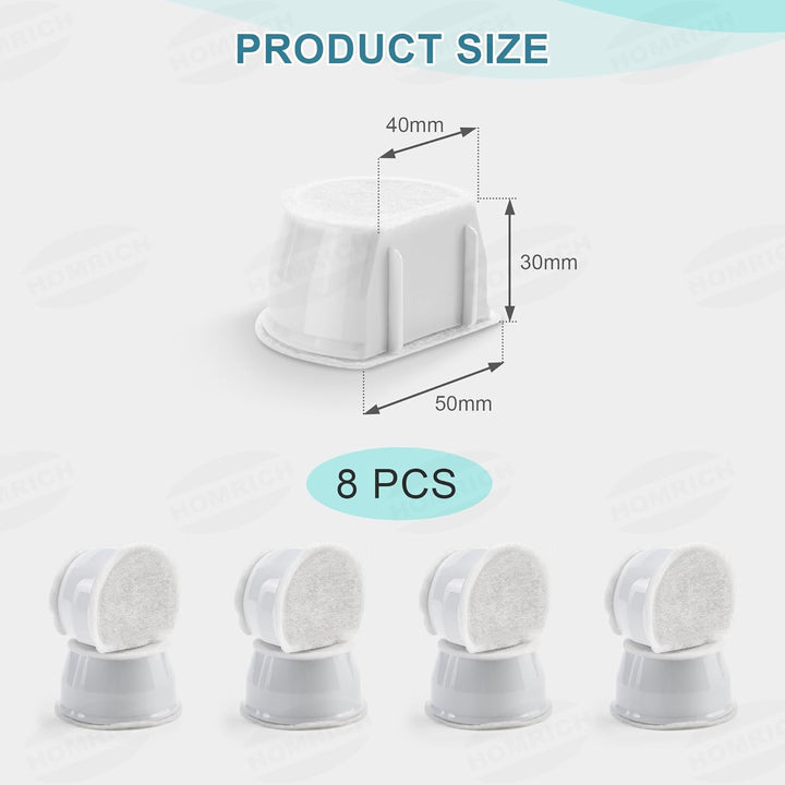 Ersatzfilter für PetSafe Drinkwell, 8 Pack Ersatz Aktivkohlefilter Haustier Trinkbrunnen Filter für