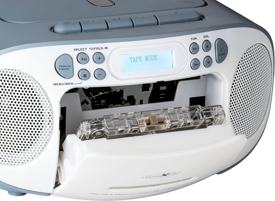 Reflexion CD-Player mit Kassette und DAB-Radio für Netz- und Batteriebetrieb (PLL UKW-Radio, DAB+, L