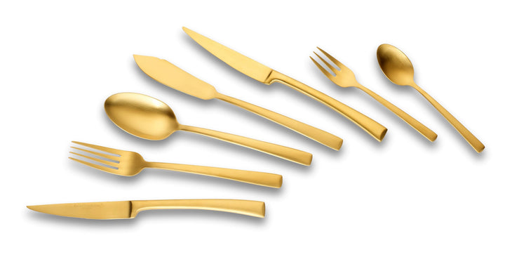 ECHTWERK Tafelbesteck Avelino, Gold Edition, 42-teilig, Essbesteck für bis zu 6 Personen, Edelstahl