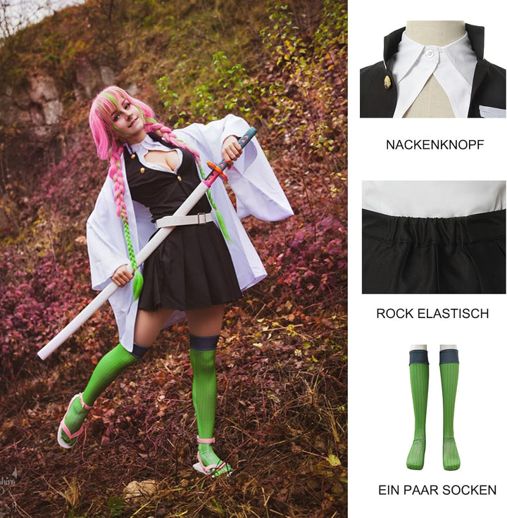 FCCAM Agatsuma Zenitsu Cosplay Kimono Vollständiger Satz Anime Zenitsu Cosplay Kostüm Erwachsene Wei