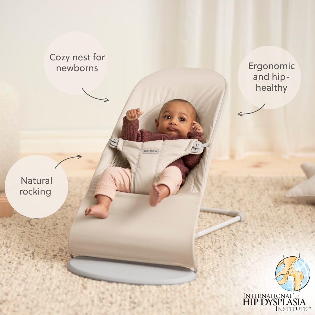 BabyBjörn Balance Soft Hängematte, Stoff/Jersey, Tri-Fabric, Hellbeige