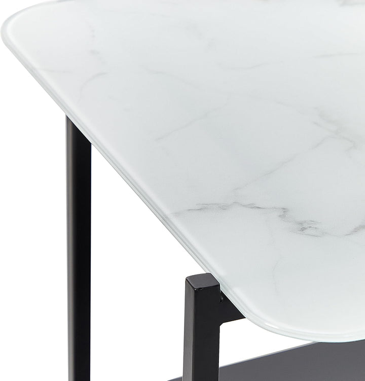 Couchtisch Marmor Optik weiss schwarz 77 x 47 cm rechteckig modern Gloster
