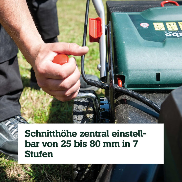 Metabo Akku-Rasenmäher mit Mulchfunktion RM 36-18 LTX BL 46 (601606650) für grosse Flächen im Garten