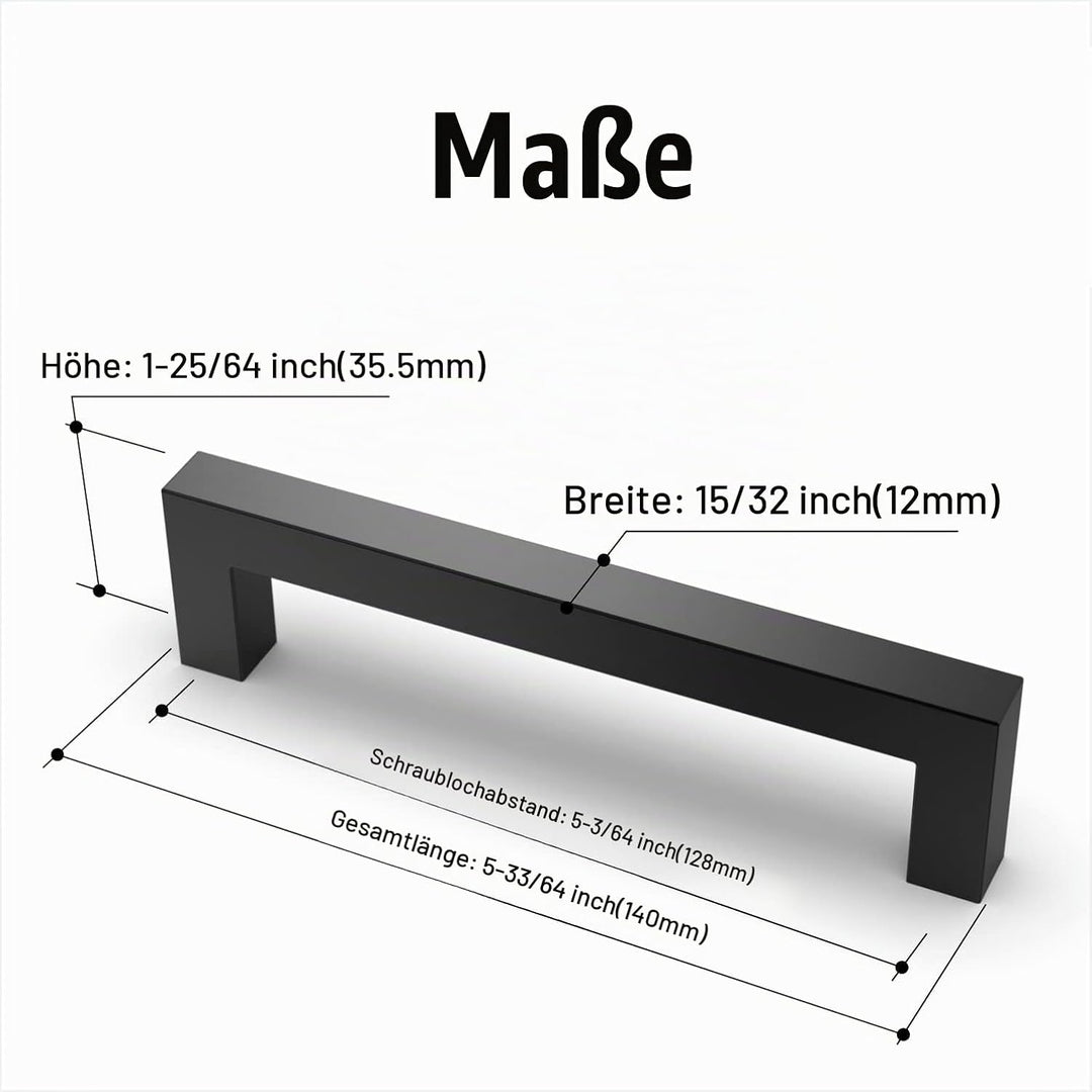 Amerdeco 15 Stück Möbelgriffe Edelstahl Golden Schrankgriffe Küchengriffe 128mm Lochabstand Schublad