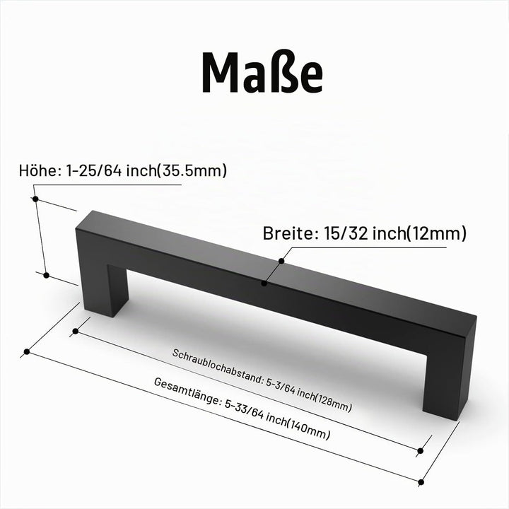 Amerdeco 15 Stück Möbelgriffe Edelstahl Golden Schrankgriffe Küchengriffe 128mm Lochabstand Schublad