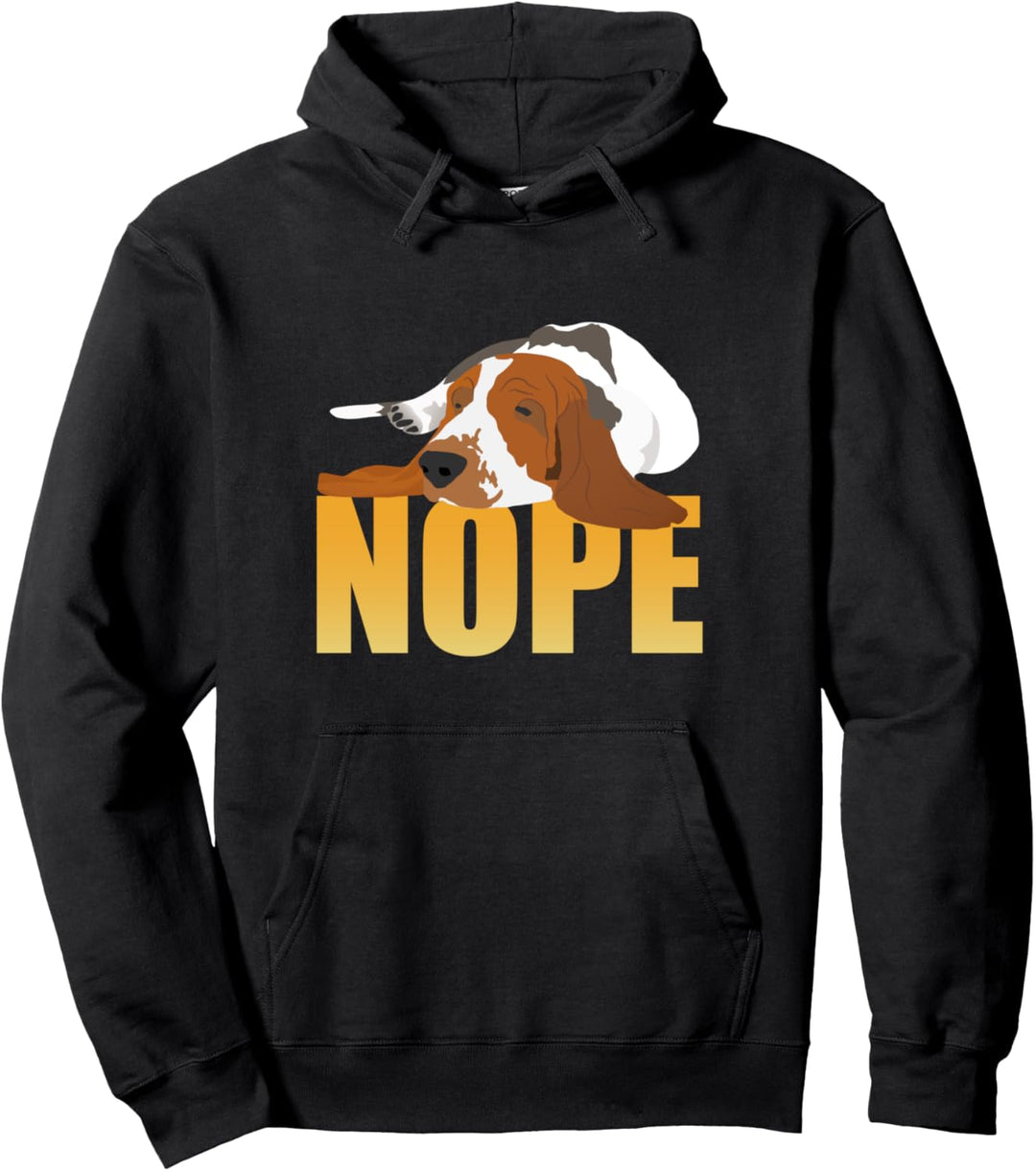 Basset Hound Nope Lazy Funny Dog Lover Gift Pullover Hoodie