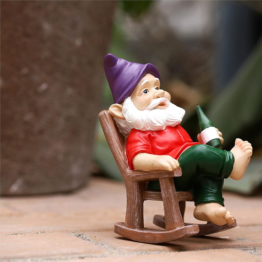 SUQ Lustiger Pilzzwerg Gartenzwerg, Gartenstatuen und Skulpturen Figur Ornament Dekoration, Niedlich