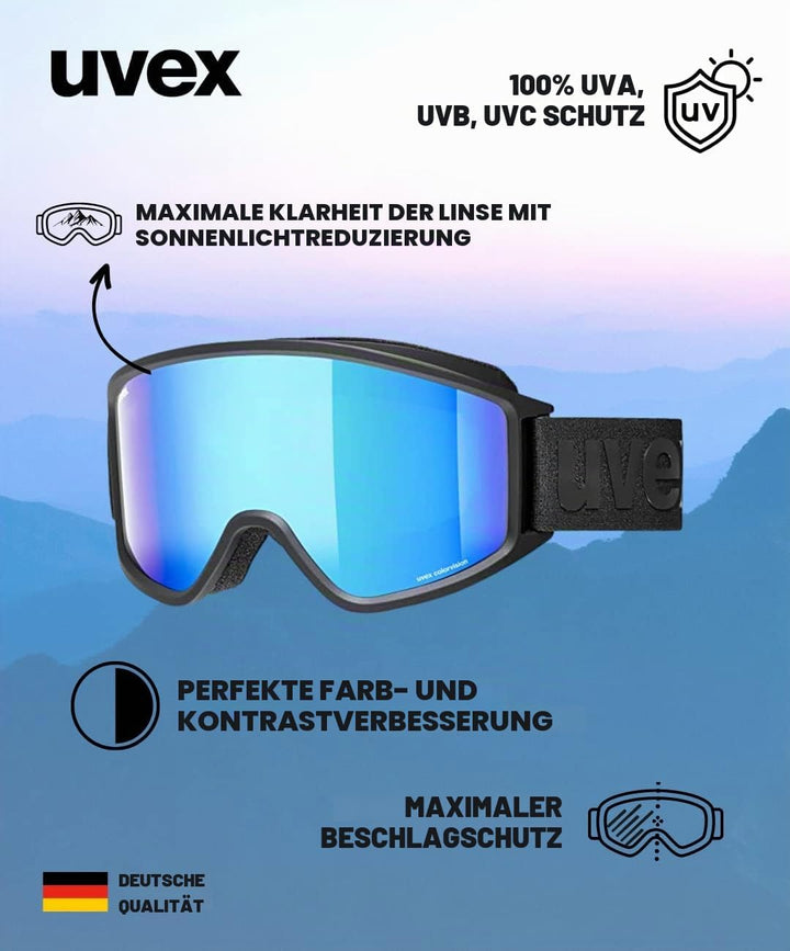 uvex Unisex G.gl 3000 Cv Skibrille (1er Pack) Einheitsgrösse black mat/blue-green, Einheitsgrösse bl