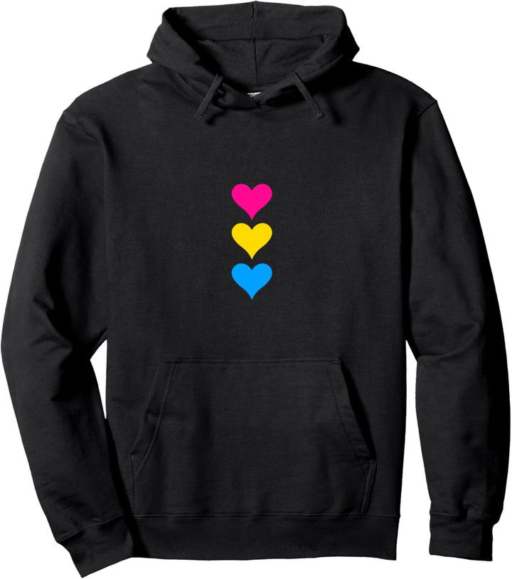 Pansexueller Stolz Drei Herzen Nettes LGBTQ-Geschenk Pullover Hoodie