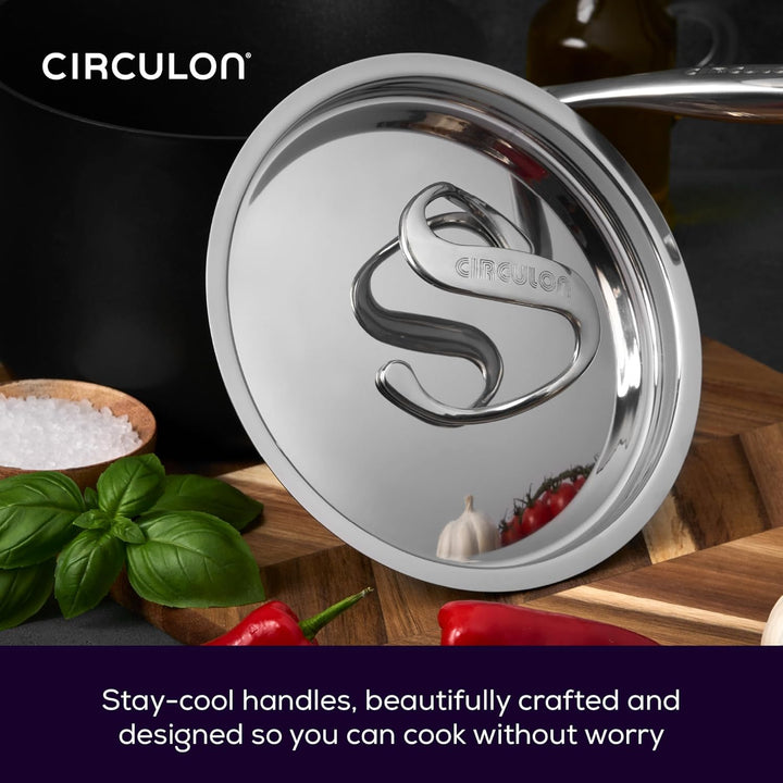 Circulon Style Kochtopf harteloxiert, tief, 26 cm/5,2 l 26 cm Kasserolle, 26 cm Kasserolle