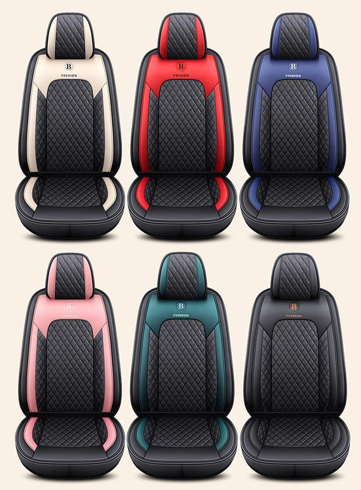 ibon Autositzbezüge Set Leder, 5-Sitze Universal-Sitzbezüge Auto Vordersitze und Rückbank Komplettse