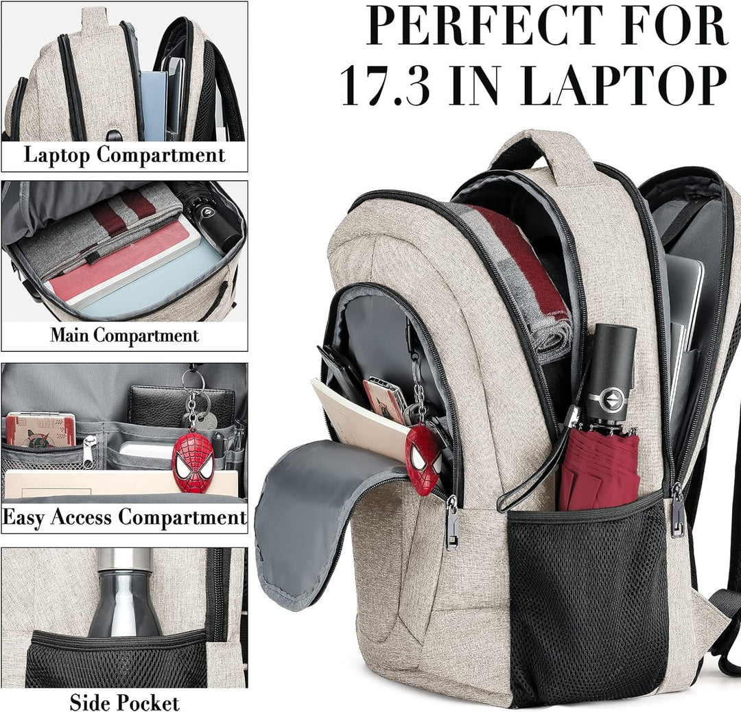 BIKROD Rucksack Herren und Damen, Schulrucksack Jungen Mädchen Teenager, Wasserdicht Rucksack | 17.3