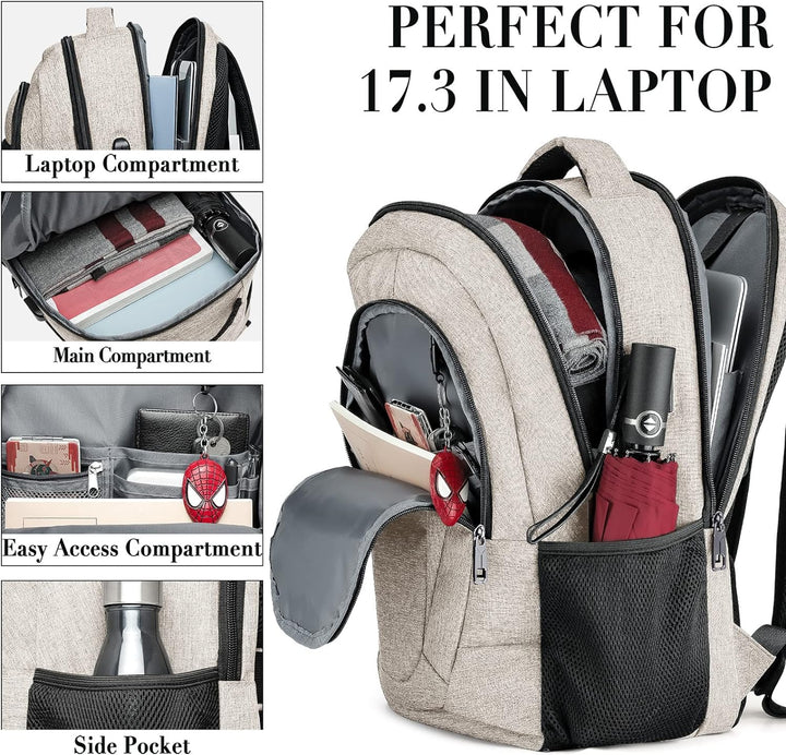 BIKROD Rucksack Herren und Damen, Schulrucksack Jungen Mädchen Teenager, Wasserdicht Rucksack | 17.3