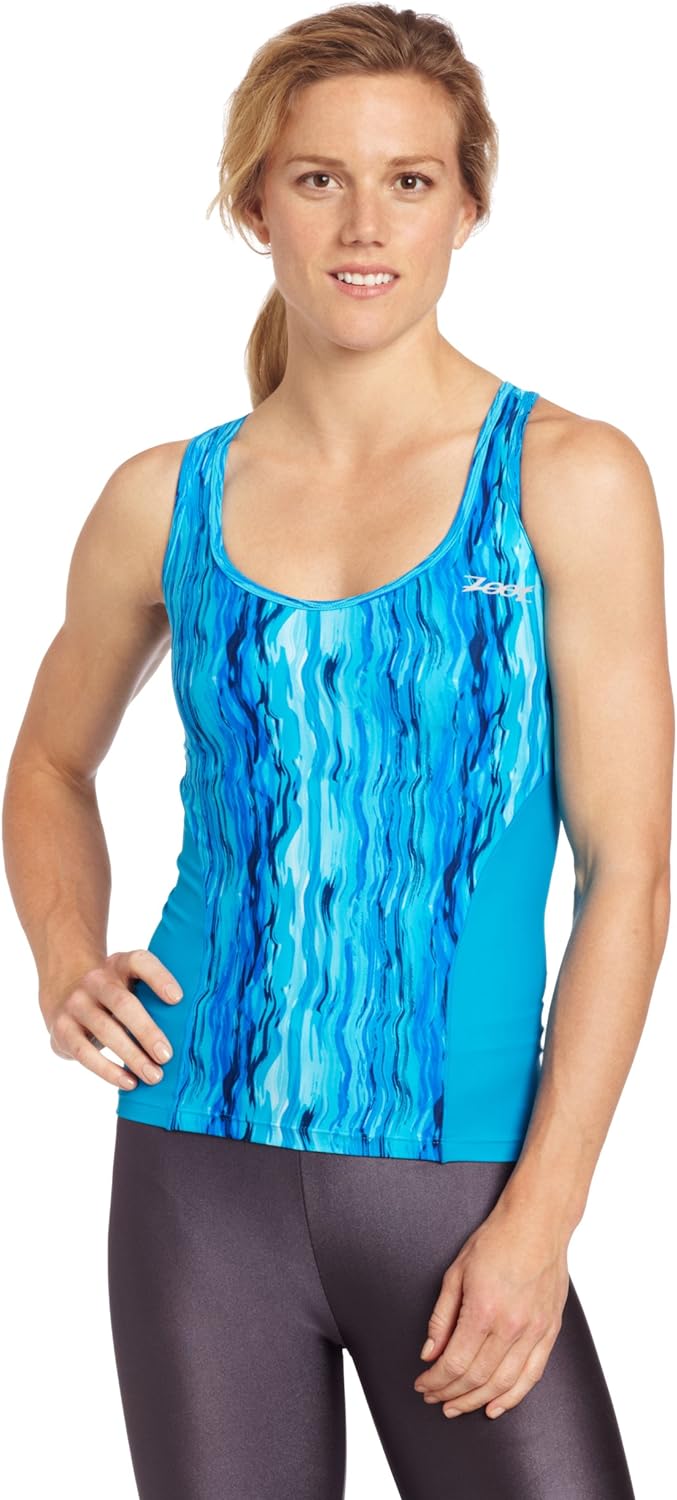 Zoot Sports Damen Performance Tri Cutout Tank Top M Ice Print/Atomic Blue, M Ice Print/Atomic Blue