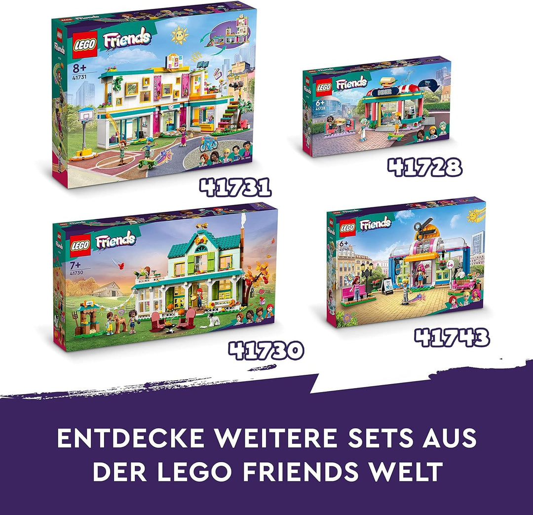 LEGO 41735 Friends Mobiles Haus, Camping-Spielzeug mit Auto, Tieren und Mini-Puppen Leo, Paisley & L
