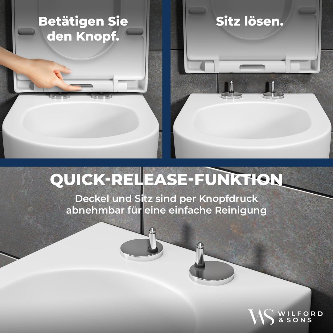 Cosondo PREMIUM Toilettendeckel - WC Sitz mit Absenkautomatik - Klodeckel O-Form weiss - Hochwertige