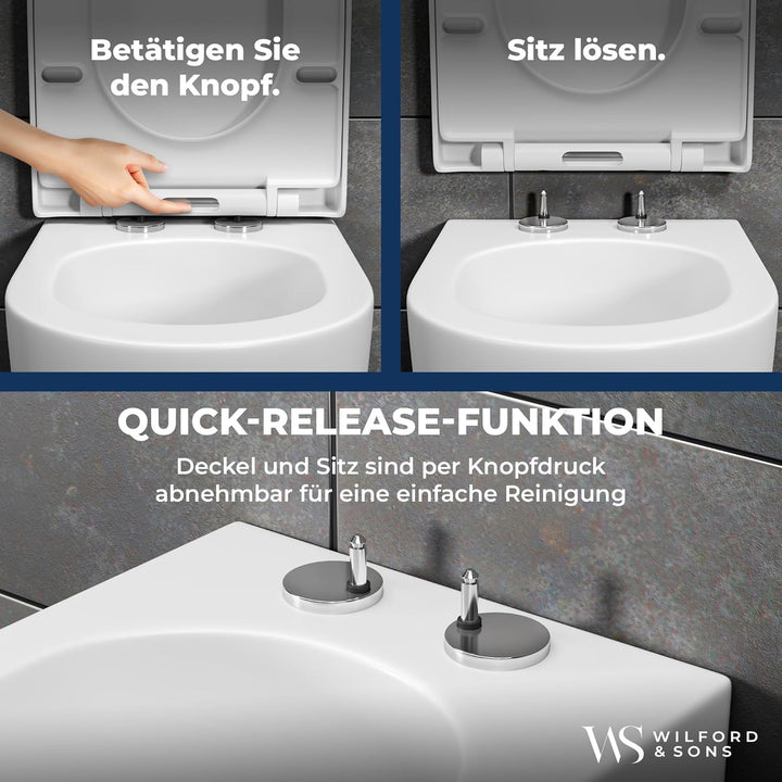 Cosondo PREMIUM Toilettendeckel - WC Sitz mit Absenkautomatik - Klodeckel O-Form weiss - Hochwertige