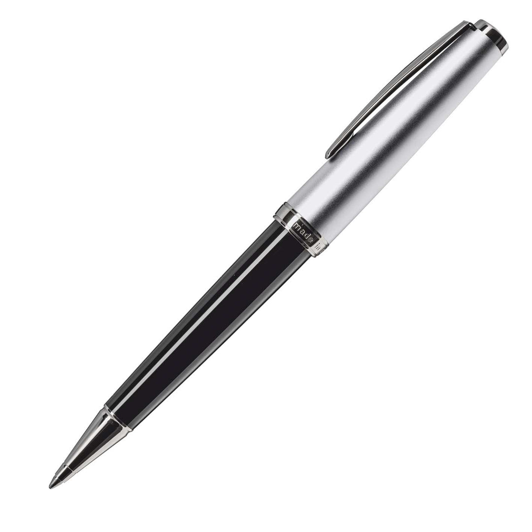 CLEO Classic Metall schwarz +++ Drehkugelschreiber, Mine: BLAU +++ palladinierte Zierringe und Clip