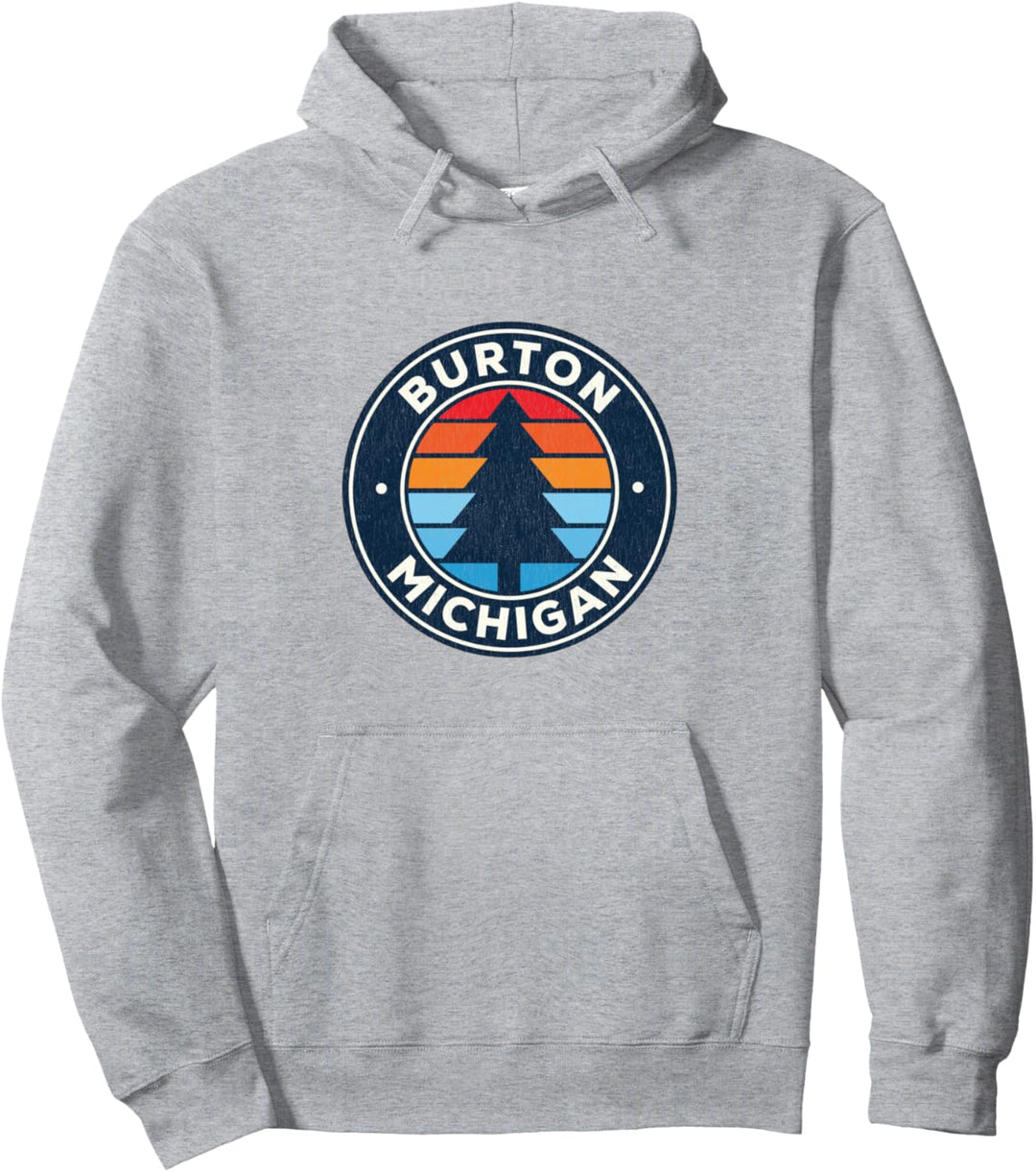 Burton Michigan MI Vintage Graphic Retro 70er Jahre Pullover Hoodie