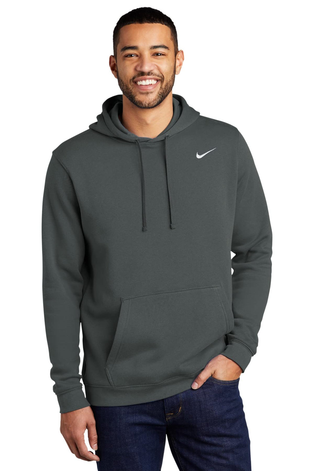 Nike Herren M Nsw Hoodie Po Flc Club Kapuzenpullover XL Dunkelgrau/Weiss, XL Dunkelgrau/Weiss