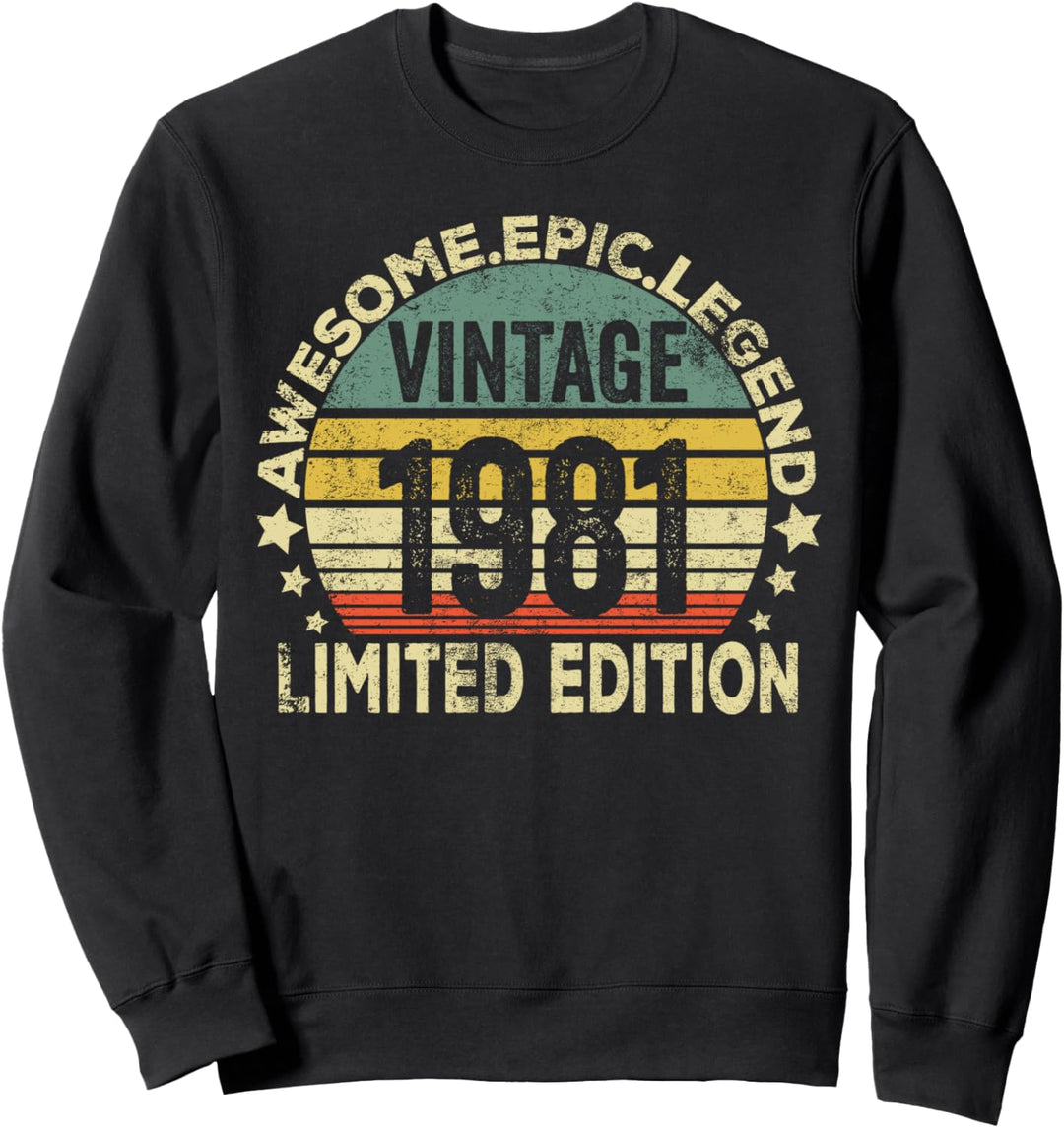 40 Year Old Legendary Retro Vintage Awesome Birthday 1981 Sweatshirt