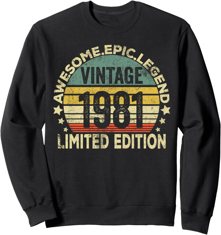 40 Year Old Legendary Retro Vintage Awesome Birthday 1981 Sweatshirt