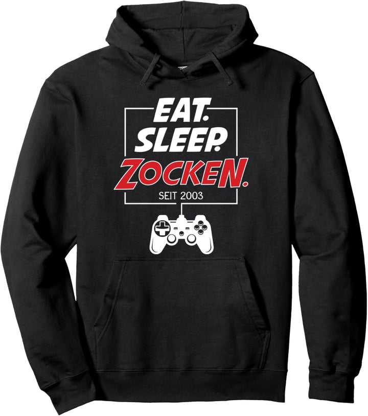 Gamer Geschenk 18. Geburtstag Eat Sleep Zocken seit 2003 Pullover Hoodie