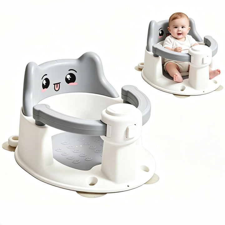 Baby Badewannensitz ab 6 Monate, Rutschfester Badesitz mit Saugnäpfen, Sicherer Sitz für Badewanne &