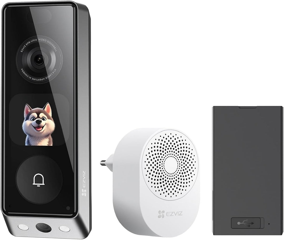 EZVIZ Video Türklingel mit Dual-kamera 6MP&2MP und Chime, WLAN Klingel Kabellos, 2*9600mAh Akku, Int