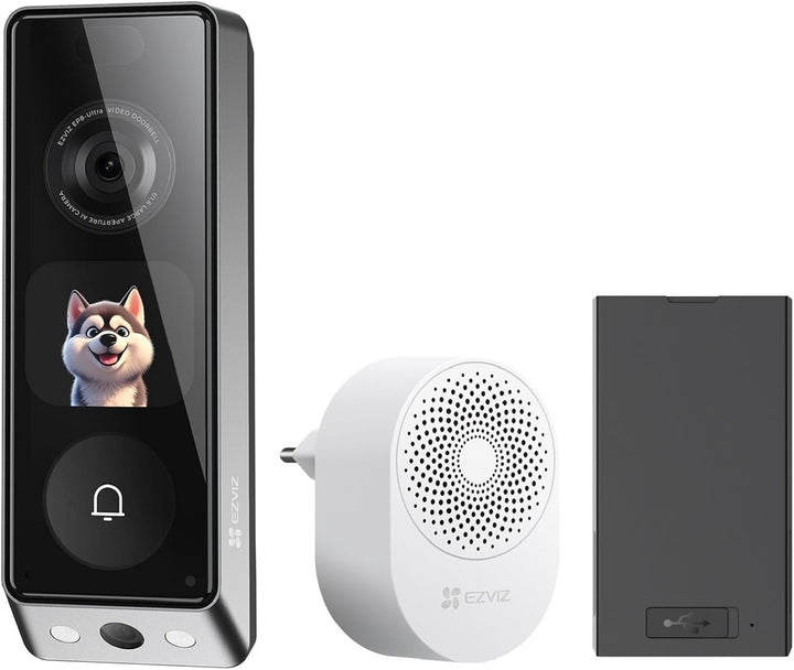 EZVIZ Video Türklingel mit Dual-kamera 6MP&2MP und Chime, WLAN Klingel Kabellos, 2*9600mAh Akku, Int