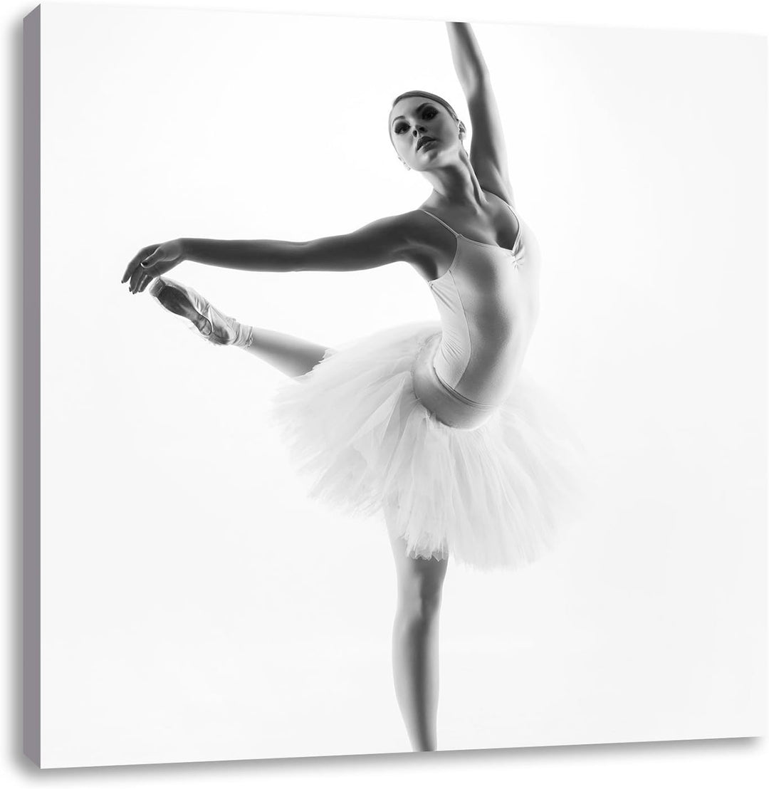 Ästhetische Ballerina, Format: 70x70 auf Leinwand, XXL riesige Bilder fertig gerahmt mit Keilrahmen,