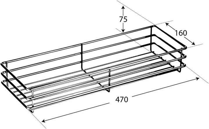 SO-TECH® Comfort Einhängekorb 90° 160 x 470 x 75 mm