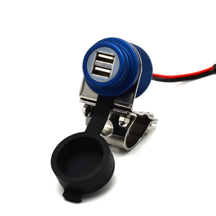 Cliff Top Aluminium 4,6 Ampere Motorrad 22 mm (0,87 ") und 25,4 mm (1") Lenker USB-Ladegerät - Steck
