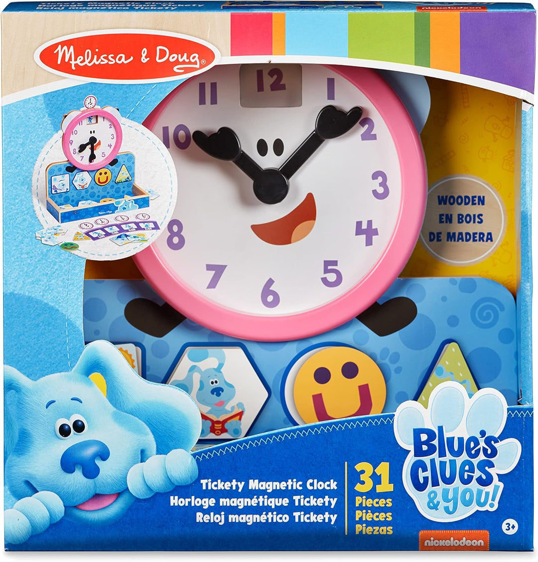 Melissa & Doug 33014 Blue's Clues & You Tickety Tock Wanduhr aus Holz, Mehrfarbig