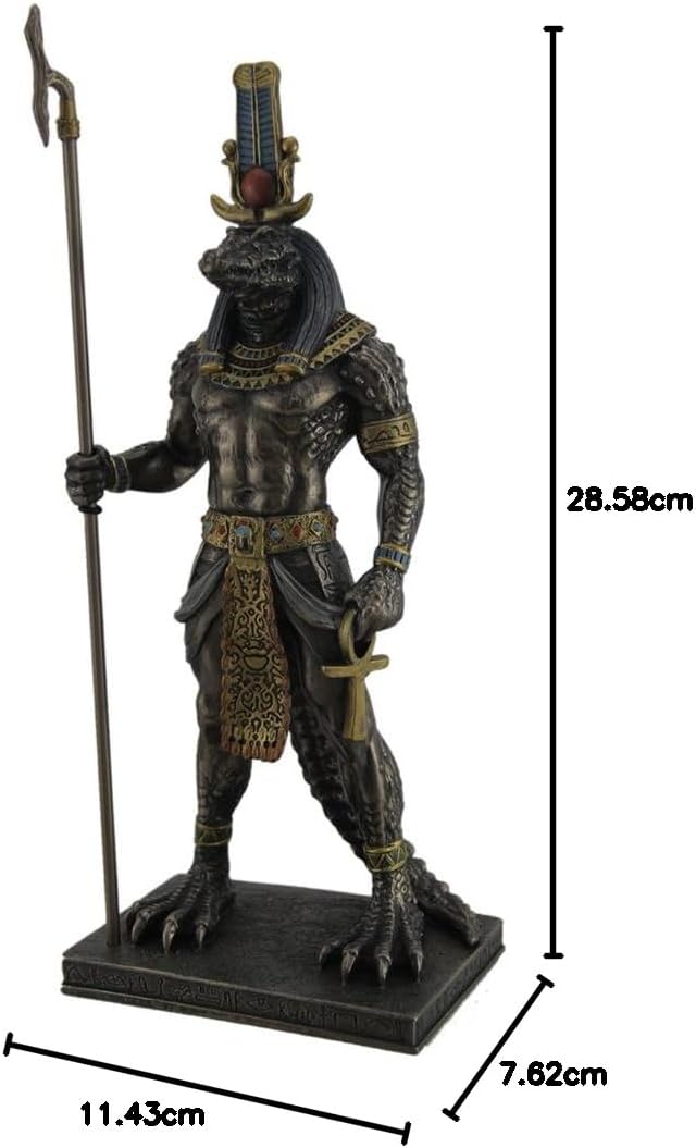 Harz Statuen Sobek (Ägyptische Mythologie) Antike Ägyptische Krokodil Gott des braunen Finish, Nile