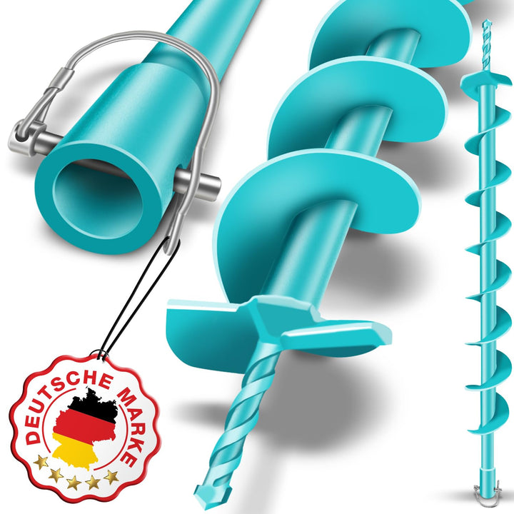 BRUNNENTAL ® Erdbohrer 80mm - Ideal Für Aushubarbeiten - Pfahlbohrer Brunnenbohrer - Robuste Bohrspi