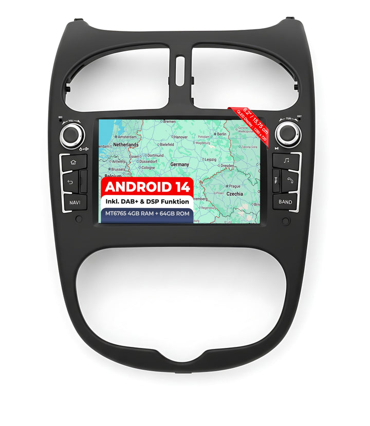M.I.C. AP6-L2 Android 14 Autoradio mit Navigation: MediaTek MT6765V, 4GB+64GB, 6.2 Zoll QLED Display