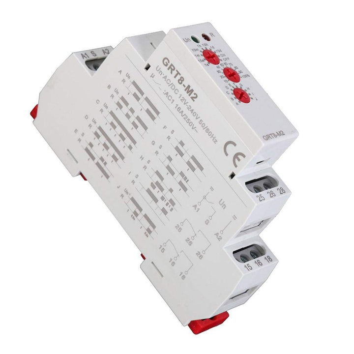 Multifunktions Zeitrelais GRT8 M2 Analog Einstellbare Verzögerung Zeitrelais mit 10 Funktionen, Verz