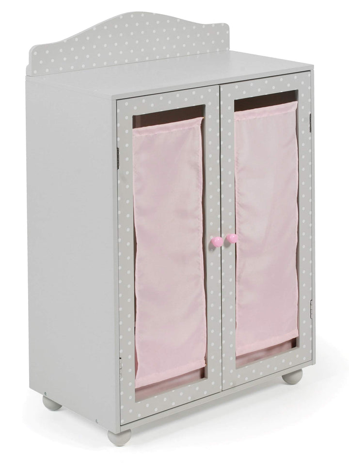 Bayer Chic 2000 524-91 Puppen-Kleiderschrank, Puppenmöbel, Puppenschrank, Puntos Grey, grau