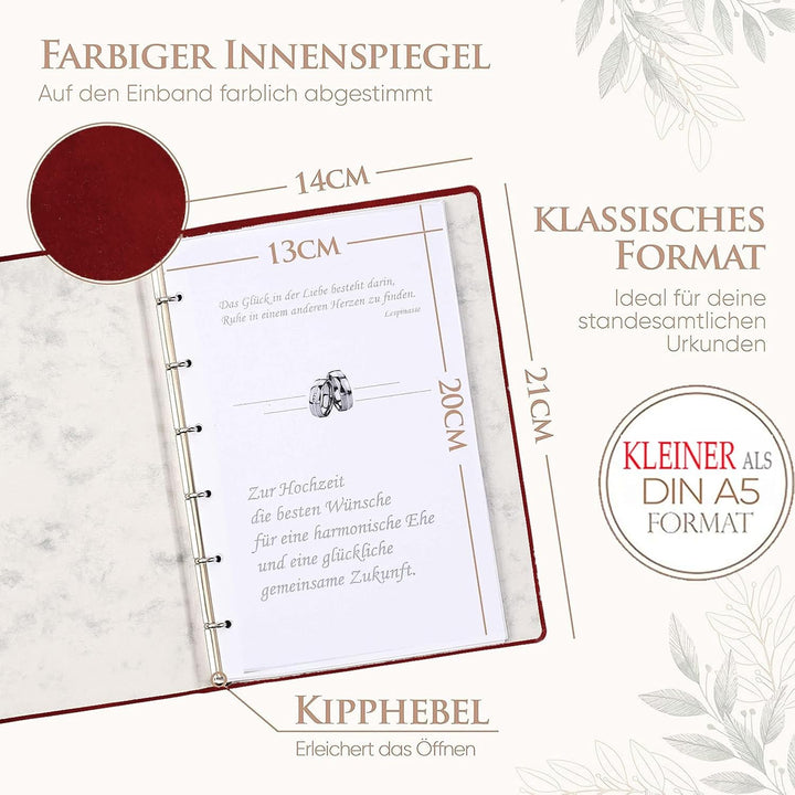 Stammbuch Adria, rot, Velours, Silberprägung, Stammbuchformat