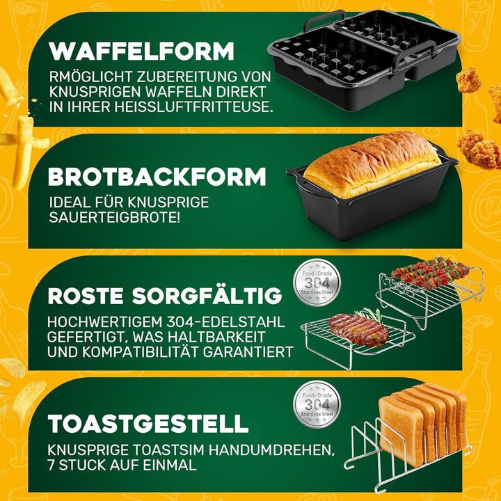 Heissluftfritteuse Zubehör für Philips Airfryer 4000 Series Stacked Dual Basket 10L, Airfryer Zubehö