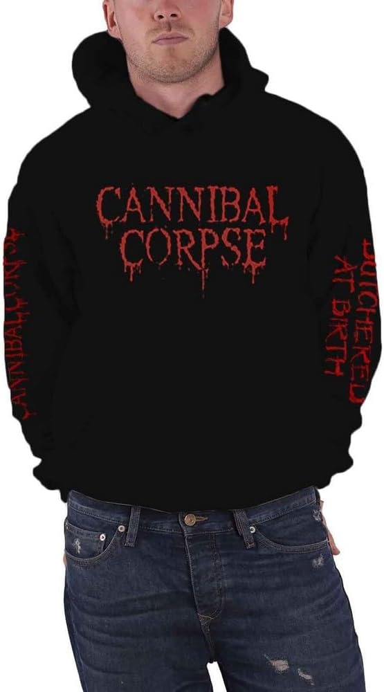 Cannibal Corpse Kapuzenpullover Butchered at Birth 2019 Nue offiziell Herren L Schwarz, L Schwarz
