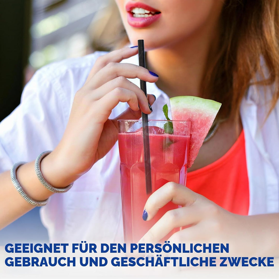 Einweg Trinkhalme aus Schwarzem Papier in Grossen Mengen für Cocktails, Kaffee und Mixgetränke – 19,