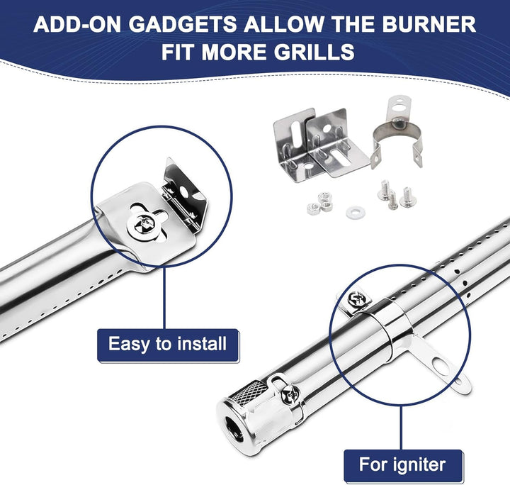 Denmay 31 bis 44CM Einstellbare Grillbrenner aus Edelstahl, Ersatzteile Crossover Rohr und 30 to 53C