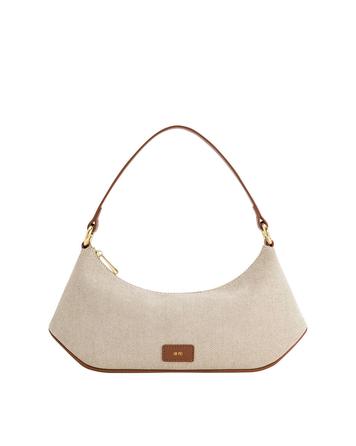 JW PEI Lily Damen Schultertasche Braunes Canvas, Braunes Canvas