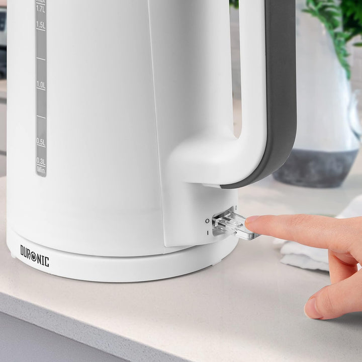 Duronic EK17 WE Wasserkocher - 1,7l Fassungsvermögen - 2200 Watt - Schnellkochend - Basis mit kabell