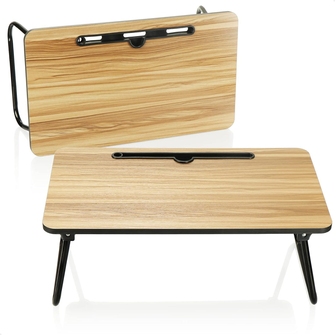 com-four® Bett-Serviertisch - moderner Knietisch - klappbarer Betttisch mit Tablethalterung - Beiste