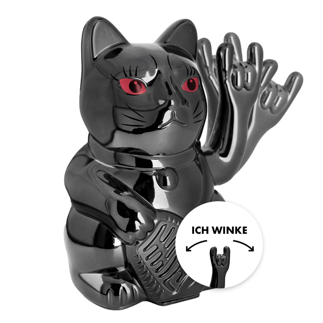 ANGRY CAT - Winkekatze Lucky CAT - rockige, winkende - Rock- japanische Winkkatze rockt - Dekoartike