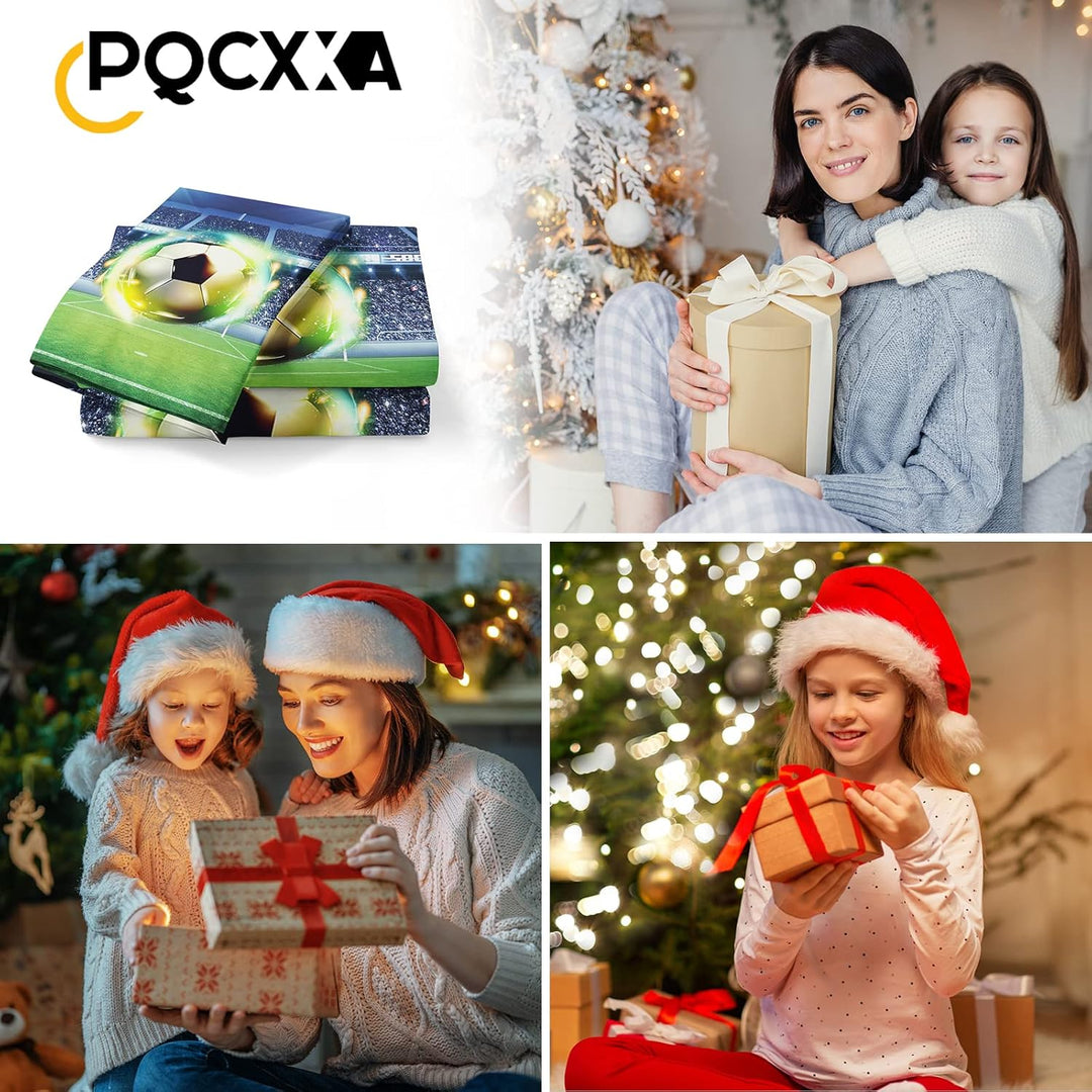 PQCXXA Fussball Bettwäsche für Kinder, 3 Teilig Jungen Teenager Sport Bettbezug-Set,3D Fussball Bedr